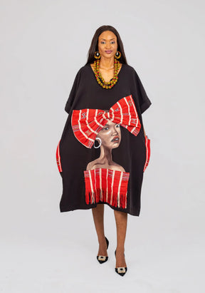 Dunsi By Afrikoncept (African Queen hand Painted Dress) ---AF-826