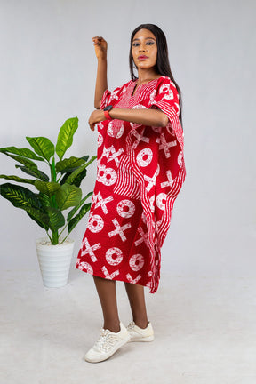 Akosua African Print Shift Butterfly Dress (afk-1145)