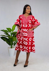 Akosua African Print Shift Butterfly Dress (AFK-1145)