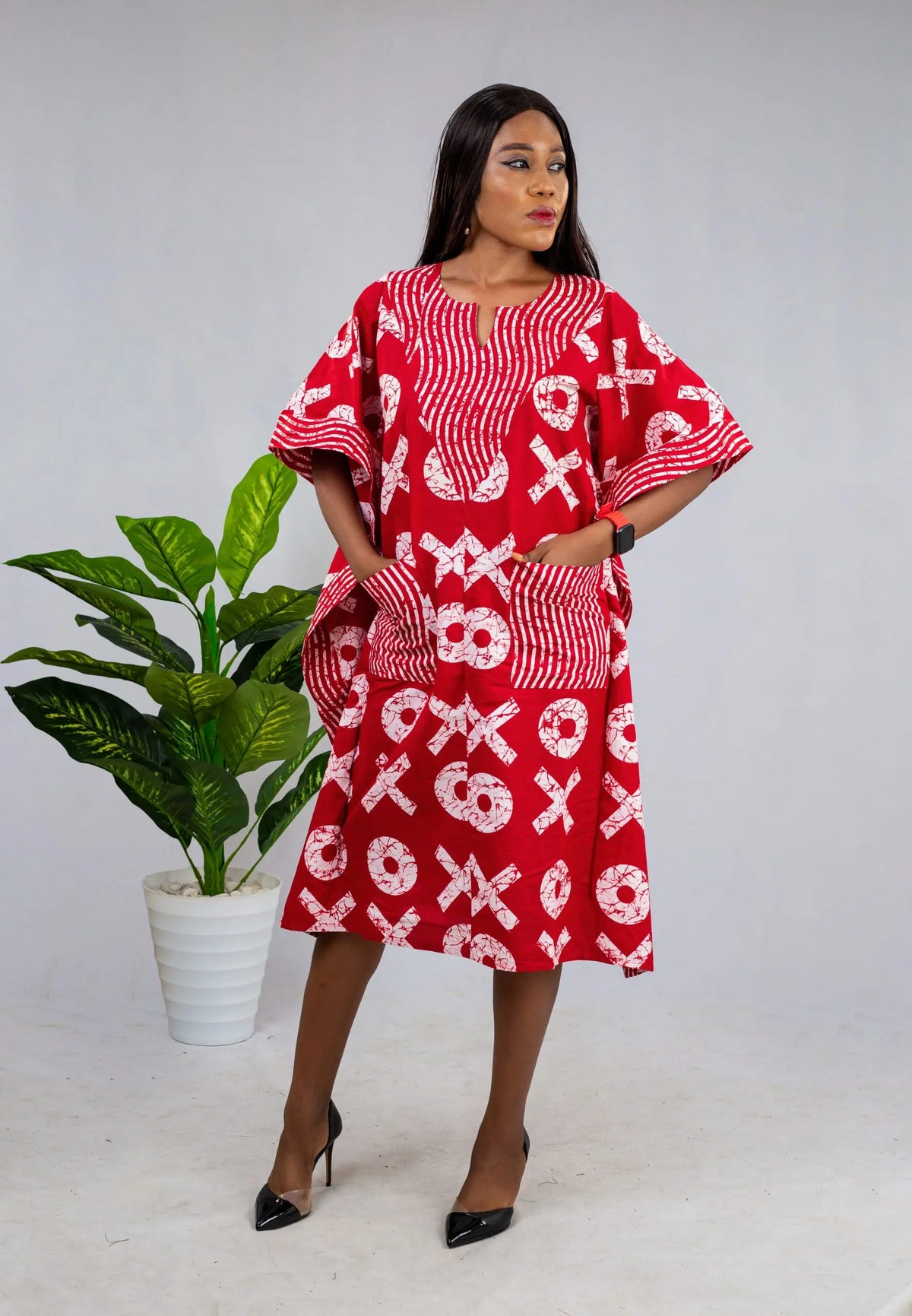 Akosua African Print Shift Butterfly Dress (AFK-1145)