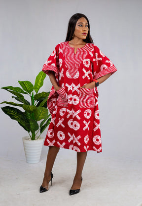 Akosua African Print Shift Butterfly Dress (afk-1145)