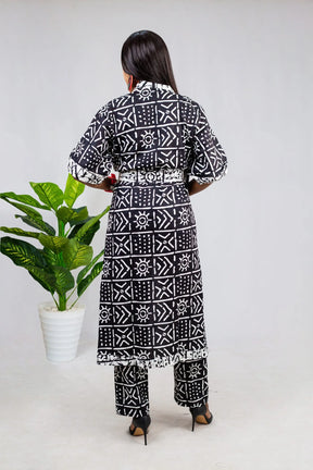 Abena Pants and Kimono Jacket Combo With Matching Belt (AFK-1143)