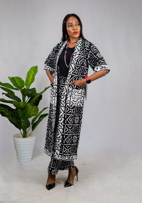 Abena Pants and Kimono Jacket Combo With Matching Belt (AFK-1143)
