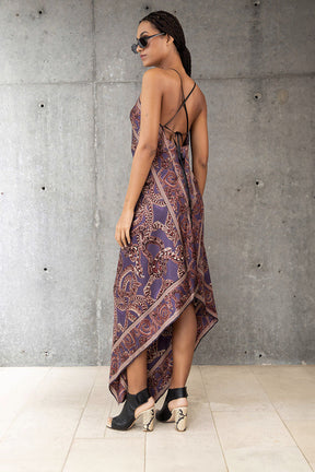 Silk Snake Scarf Maxi Dress