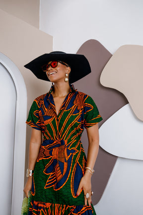 Ikegwulu Kaftan Maxi Dress – Handmade African Ankara Elegance