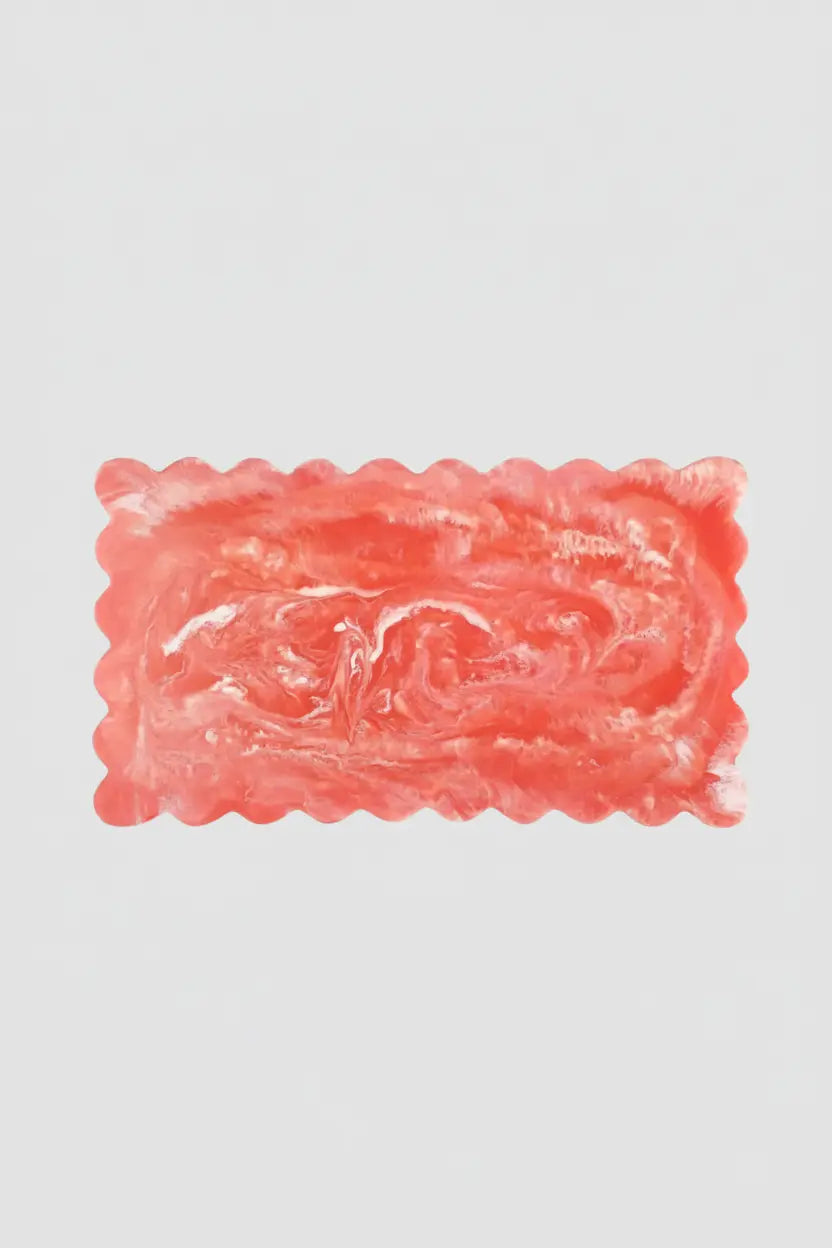 Resin Scallop Rectangular Cheese Board - 14 Inches