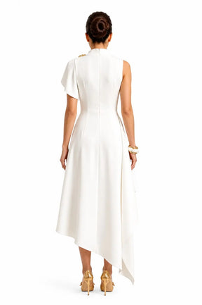 Ivory Muse Asymmetric Dress
