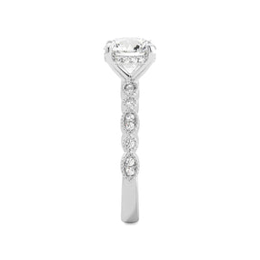 Natural Diamond Hidden Halo Platinum Engagement Ring