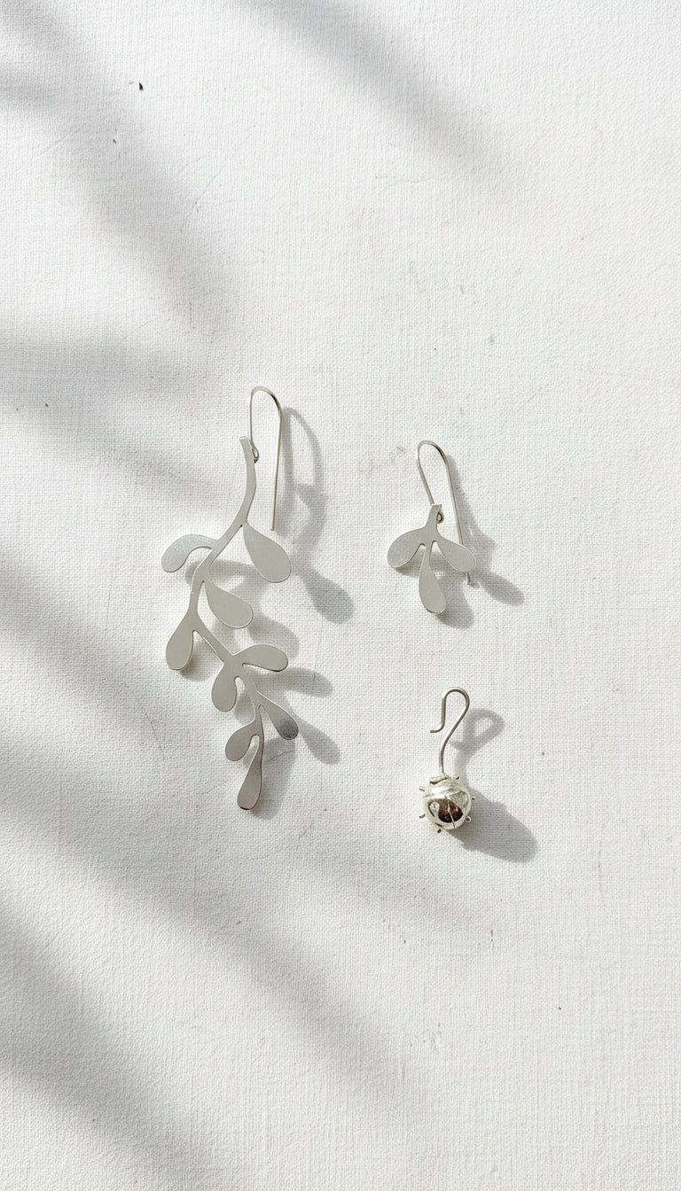 Hanging Vine  Earrings & Ladybug Convertible Extensions
