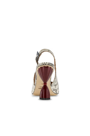 Leila Snake Print Slingback Heel