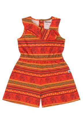 Mixed Up Clothing Volant Ruffle Shorts Romper - Jacquard Stripe
