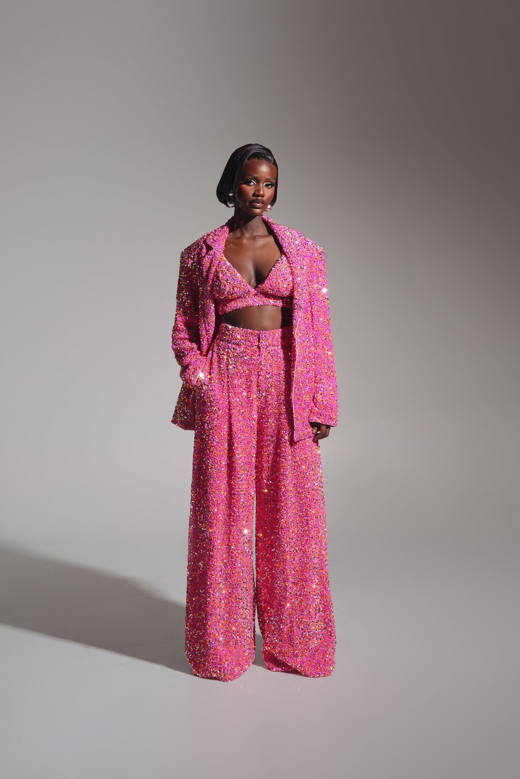 LIZA Sequin Pants in TOURMALINE