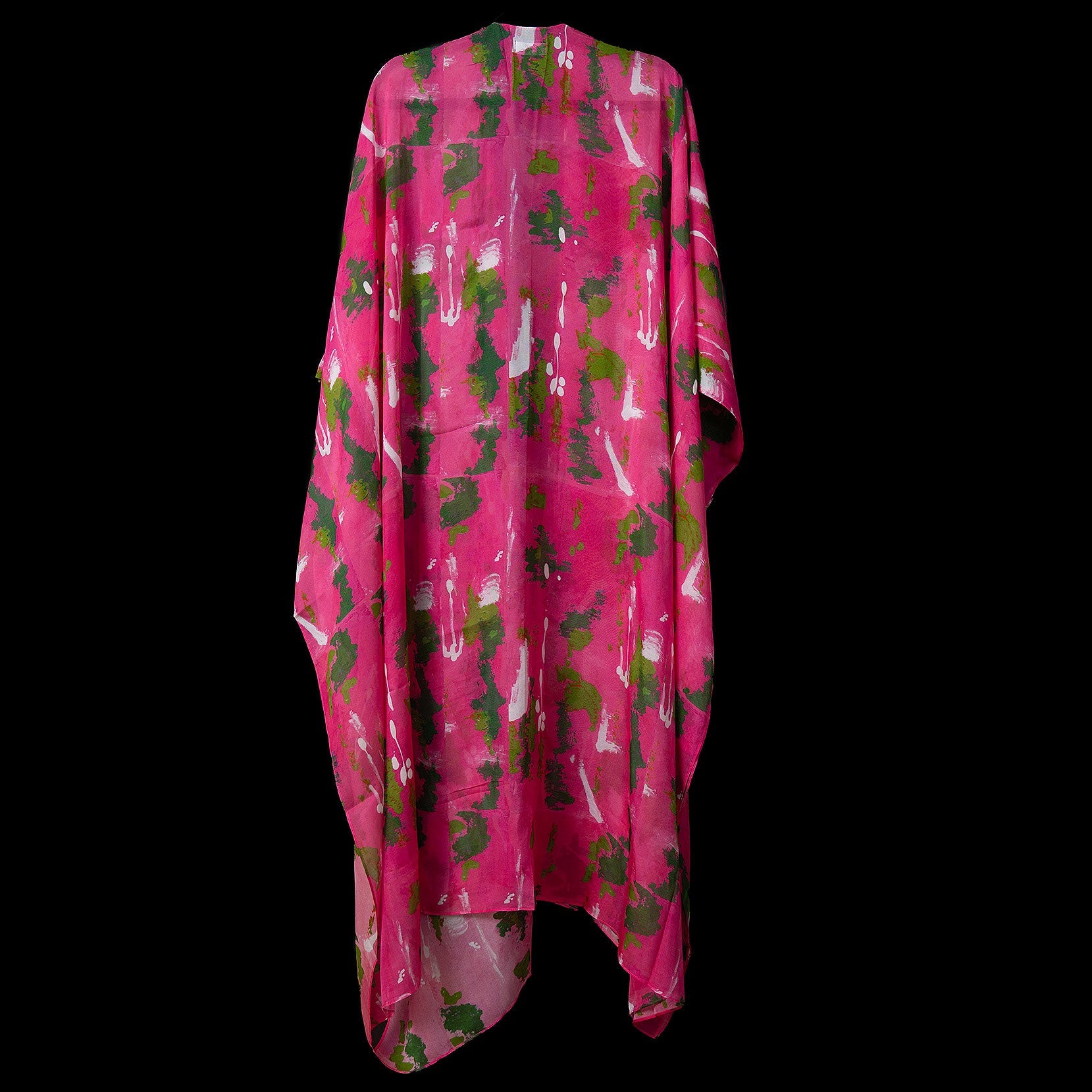 Pink Green Wall Splash Kimono Duster