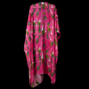 Pink Green Wall Splash Kimono Duster