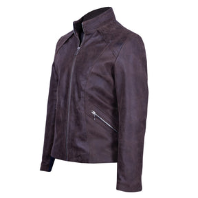 Classic Leather Jacket with Gusseted Shoulders