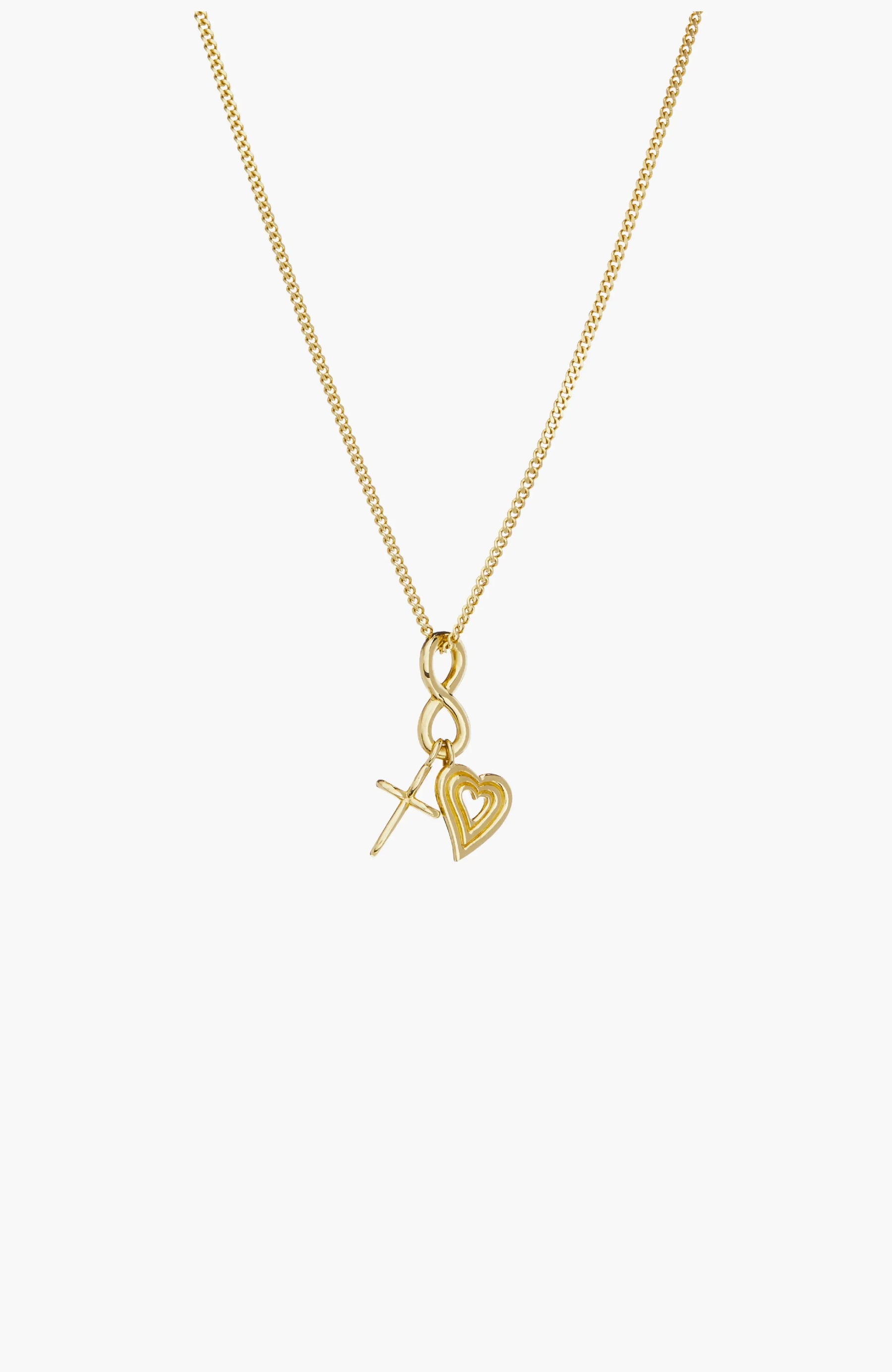 Faith, Hope, & Love Charm Pendant Necklace