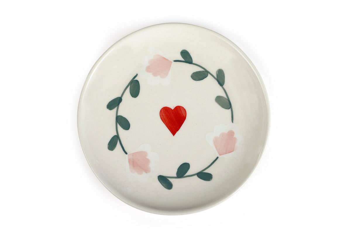 Ceramic Dessert Plates - Amour Petal , 7 Inches - Set of 4