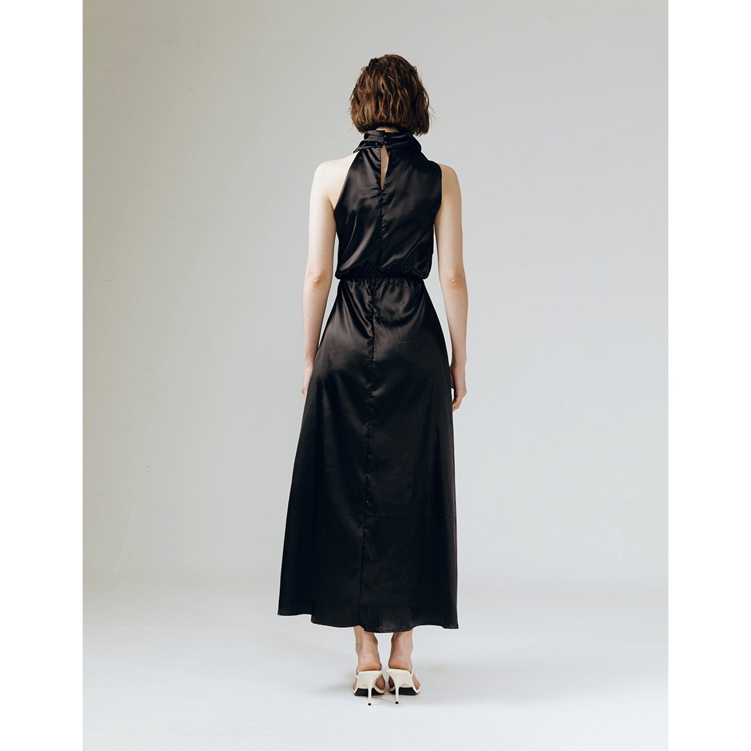 AMELIA RUFFLE NECK DRESS