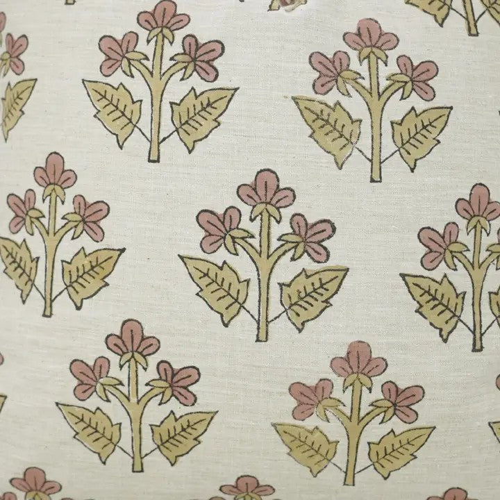 Handcrafted Block Print Linen Blend Pillow Cover - Chahat