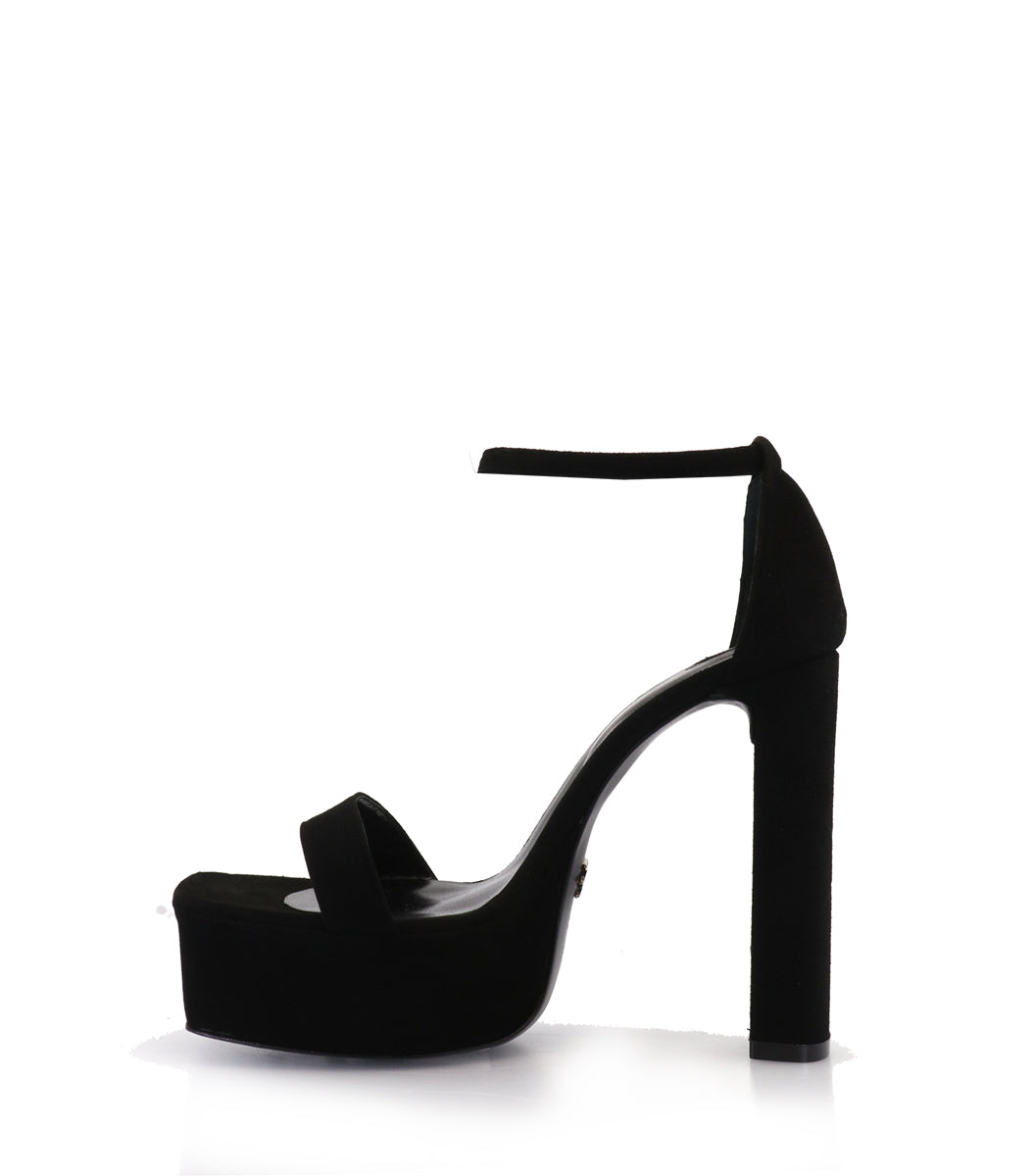 Sleek Black Suede Platforms Cande