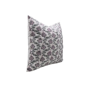 Traditional Hand Block Printed Thick Cotton White Pillow Cover -  Madhubala
