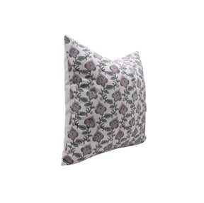 Traditional Hand Block Printed Thick Cotton White Pillow Cover -  Madhubala