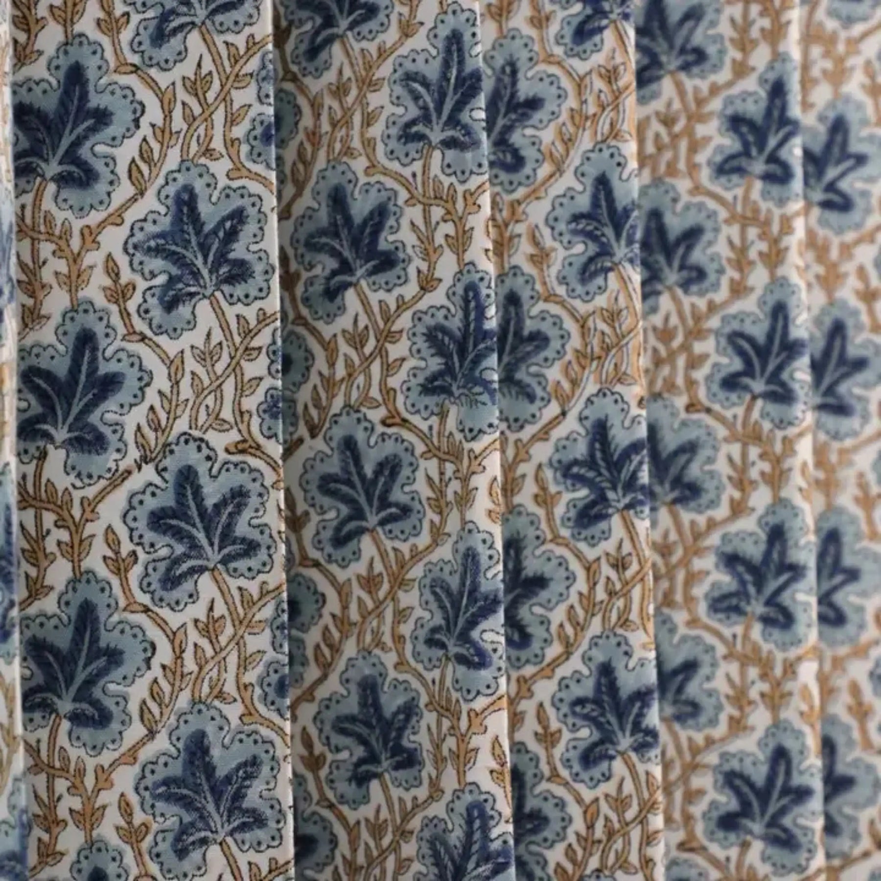 Elegant Hand Block Print Curtains: Pushp Samhita