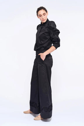 Bimba Puff Sleeve Stretch Cotton Blouse