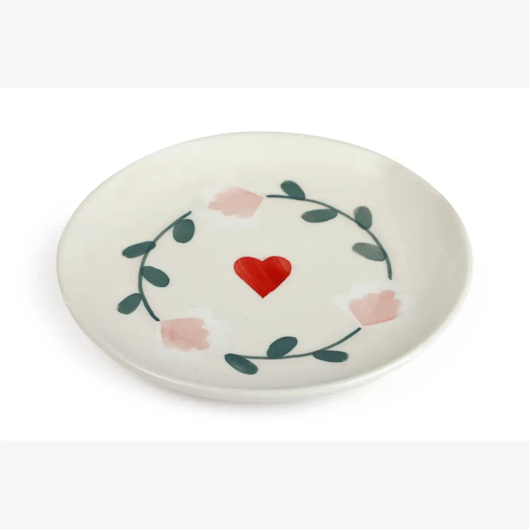 Ceramic Dessert Plates - Amour Petal , 7 Inches (Set of 2)