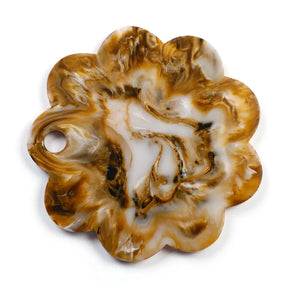 Scallop Resin Cheese Charcuterie Board, Brown - 9 Inches