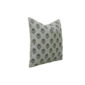 Indian Floral Block Print Pure Linen Pillow Cover- Inderjeet