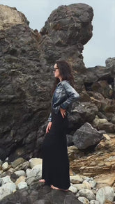 Silver/Denim Metallic Jean Jacket