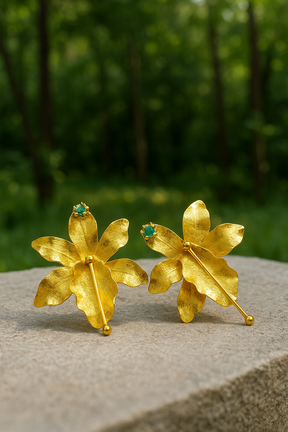 Emerald Orchid Earrings
