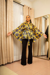 Yellow Kintsugi Print Kimono