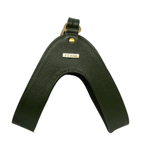 Pine Green Leather Dog Harness