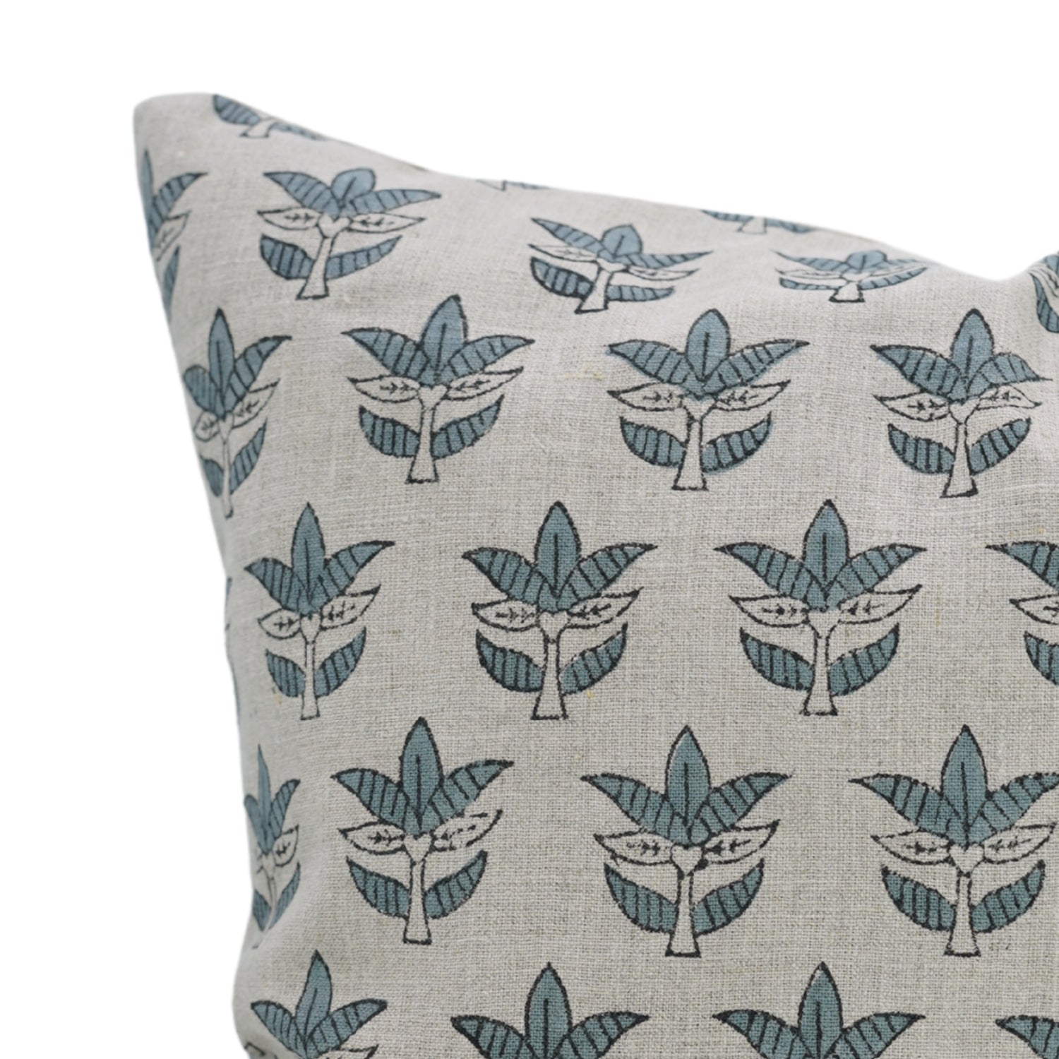 Boho Block Print Pure Linen Cushion Cover - Saat Patti