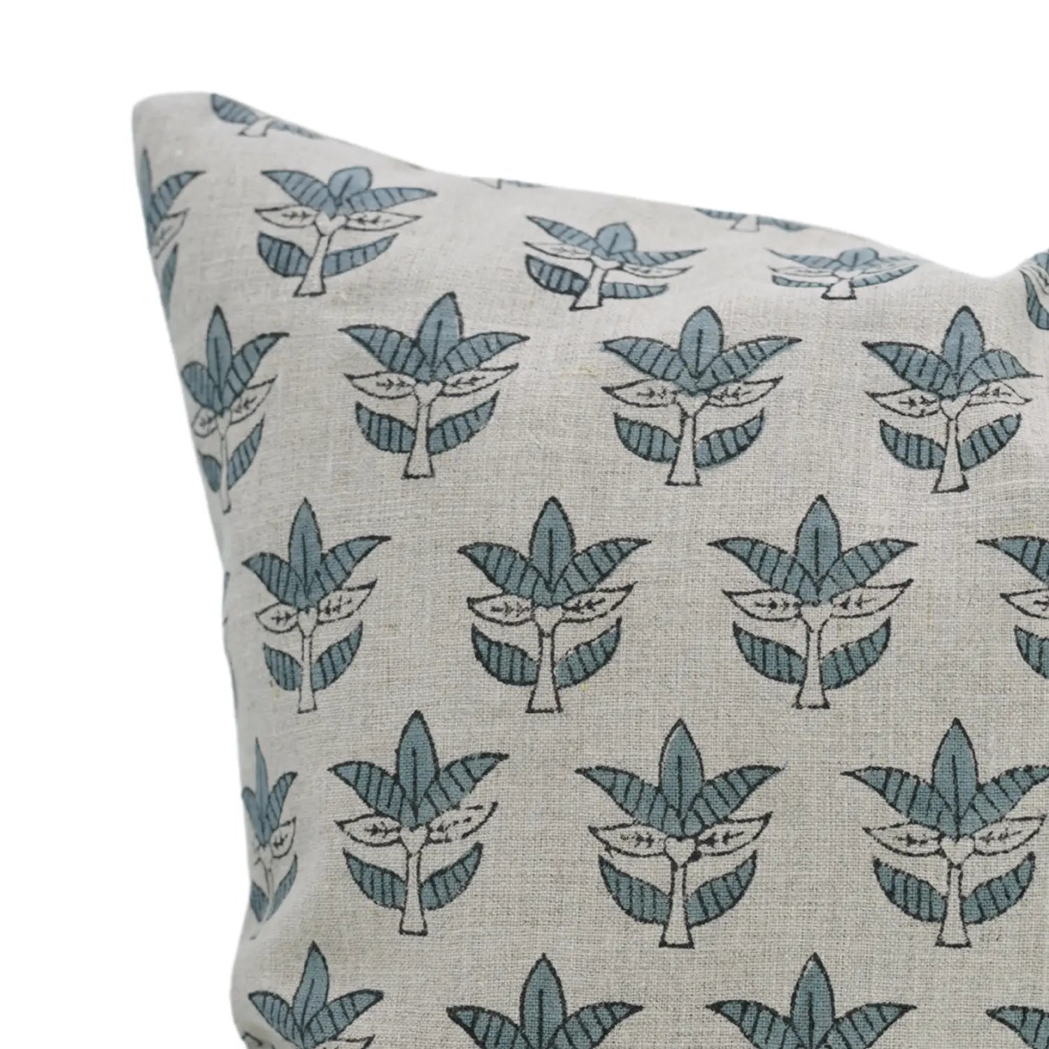 Boho Block Print Pure Linen Cushion Cover - Saat Patti