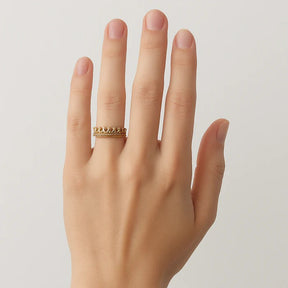 9ct Yellow Gold Crown Stack Ring