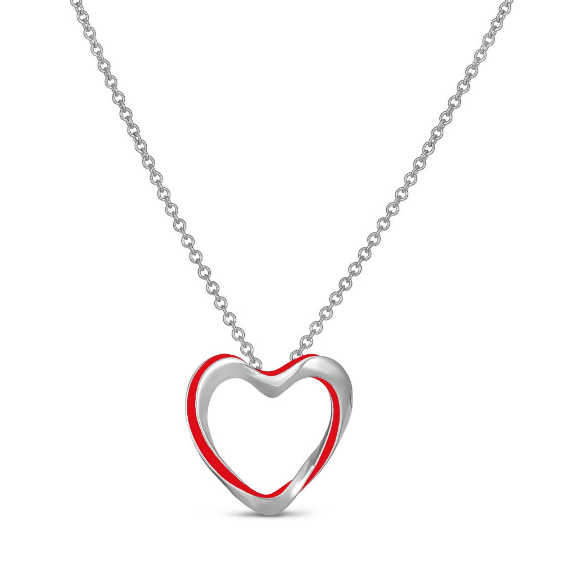 Lilo Color Heart Pendant - Silver
