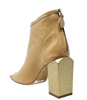 Fatima Nude Gold Hi Heel Sandal