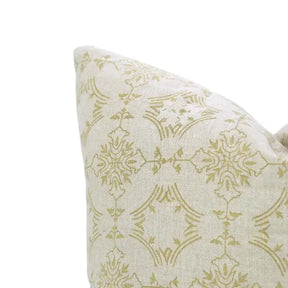 Artfully Block Printed Hand Made Pure Linen Pillow Cover - Chakravyuh