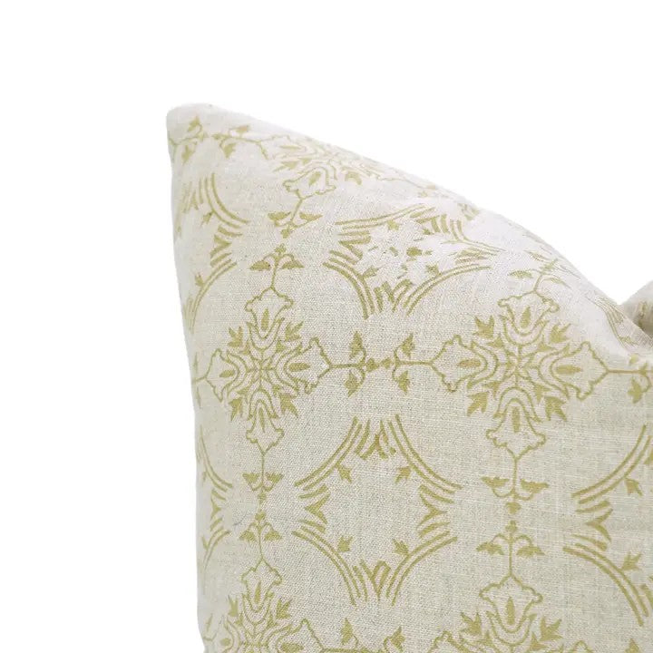 Artfully Block Printed Hand Made Pure Linen Pillow Cover - Chakravyuh