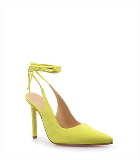 Luxury Yellow Suede Ankle Strap Sandals Tale