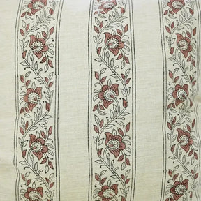 Unique Block Linen Blend Pillow Cover - Bagh Buta Border