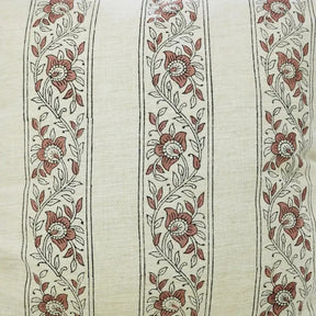 Unique Block Linen Blend Pillow Cover - Bagh Buta Border