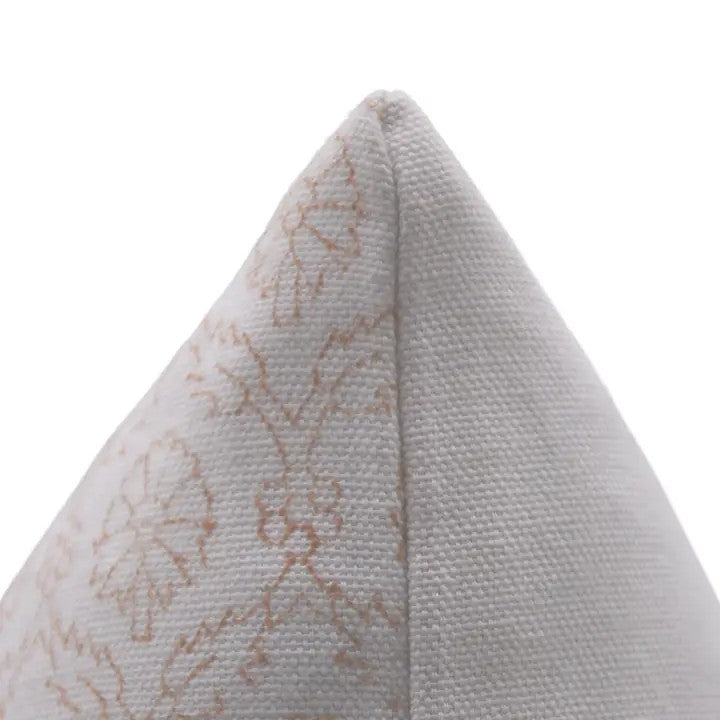 Accent Handmade Block Print33 Thick Cotton White Pillow Cover - Shehnaaz