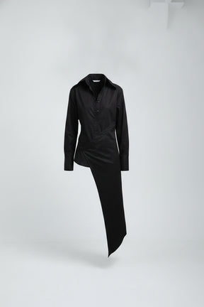 Mento Black Asymmetric Shirt