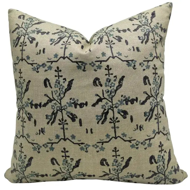Indian Block Print Linen Blend Cushion Cover - Nakshatra