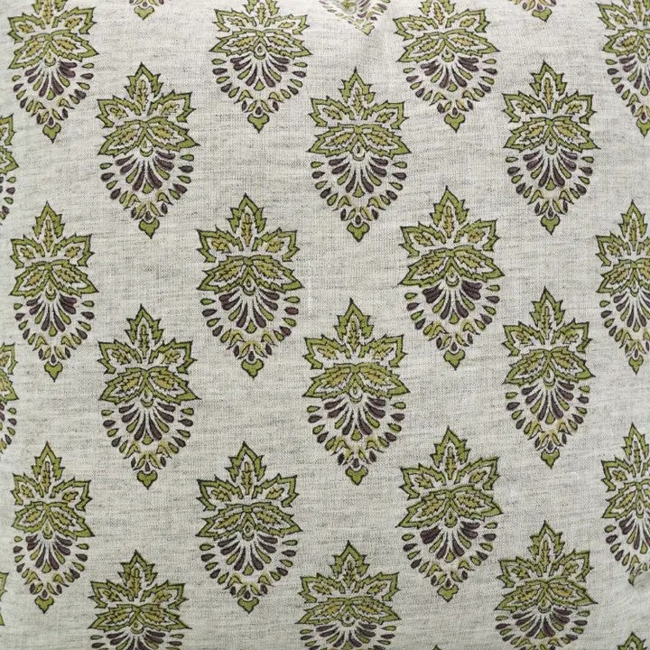 Bohemian Block Printed Desgin Viscose Linen Cushion Cover - Samraat