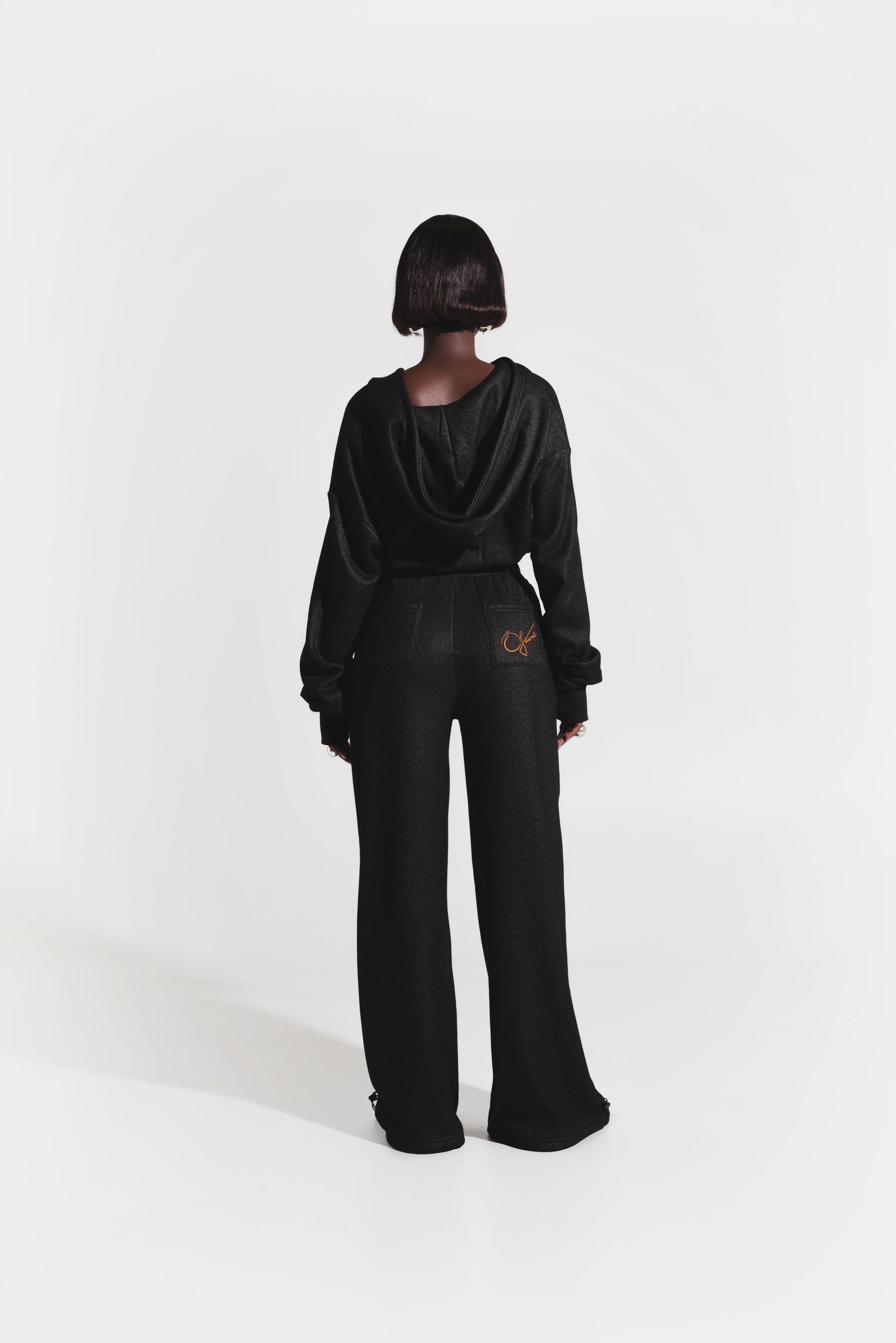 OFUURE Plush fleece Hoodie SET in CHARCOAL